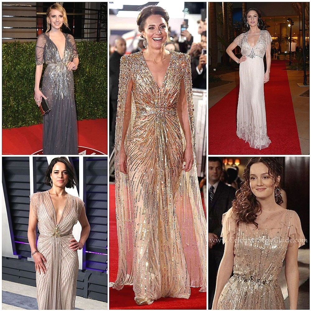 Extra pics $4625 WOW FACTOR Jenny Packham Embellished Sequins Beaded Tulle Gown